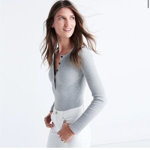Madewell Demo Bodysuit in light grey